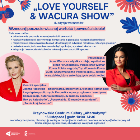 „Love Yourself & Wacura Show” | warsztaty z Anną Wacurą z gościnnym udziałem Joanny Racewicz