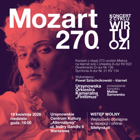 „Mozart” | koncert Ursynowskiej Orkiestry Kameralnej „Finitimus” z cyklu Wirtuozi